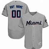 Customized Miami Marlins Gray Baseball Road Flex Base Jersey,baseball caps,new era cap wholesale,wholesale hats